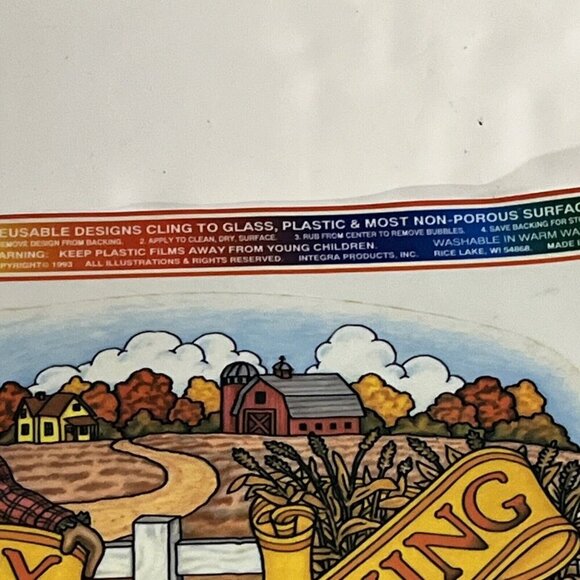 Vintage Happy Thanksgiving Rainbow Clings Michael Macone 1993 Set Of 3 - Picture 8 of 10